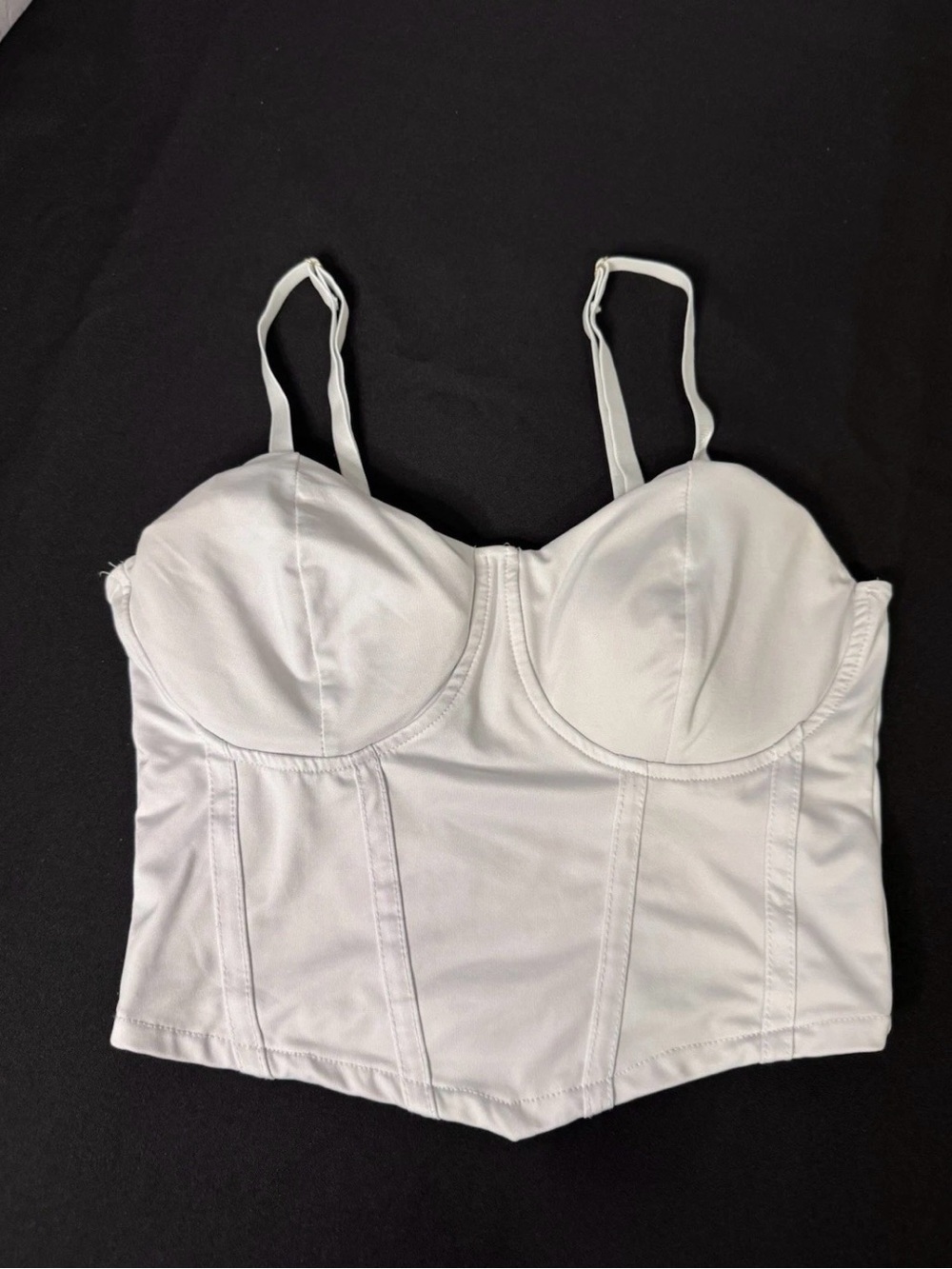 Almost Famous White Longline Bustier Top Small